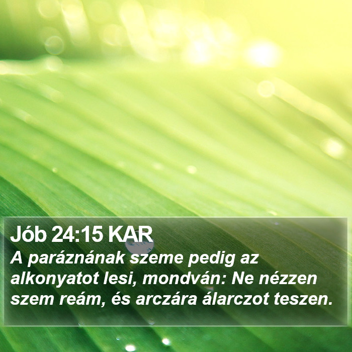 Jób 24:15 KAR Bible Study