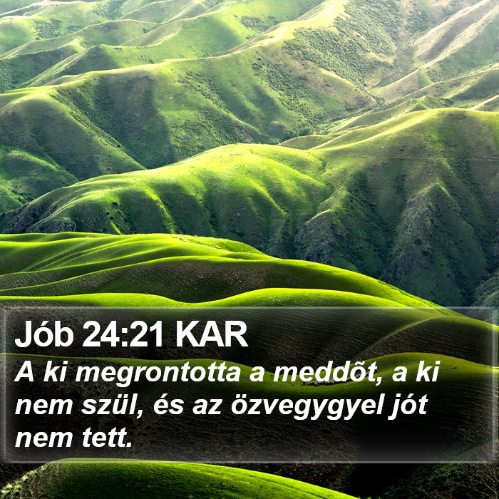 Jób 24:21 KAR Bible Study