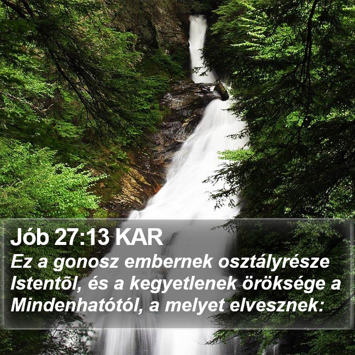 Jób 27:13 KAR Bible Study