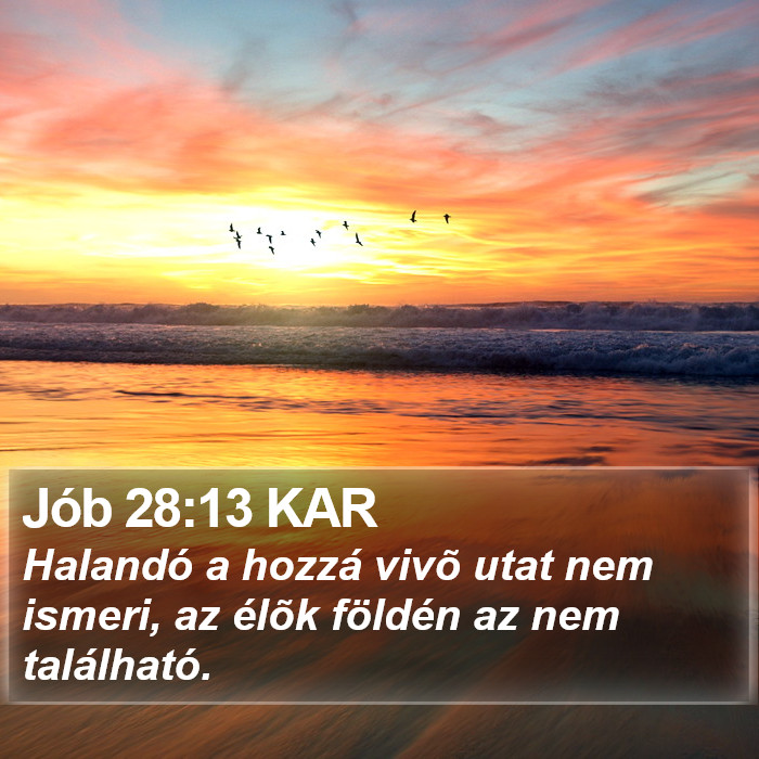 Jób 28:13 KAR Bible Study