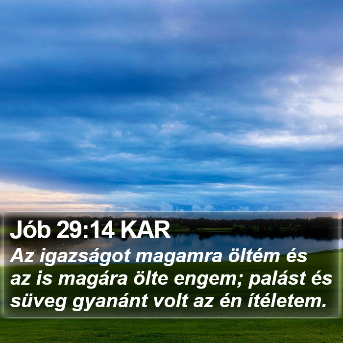 Jób 29:14 KAR Bible Study