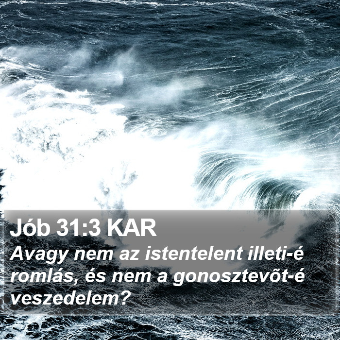 Jób 31:3 KAR Bible Study