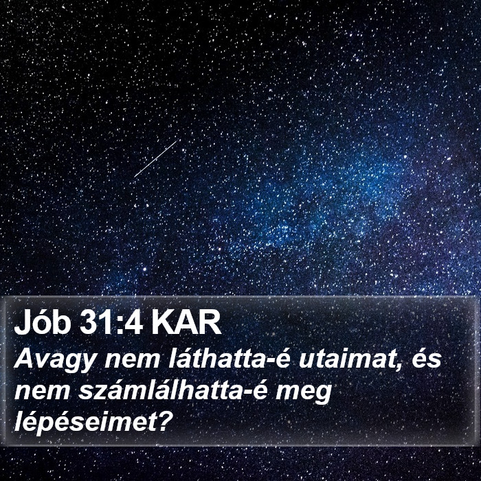 Jób 31:4 KAR Bible Study