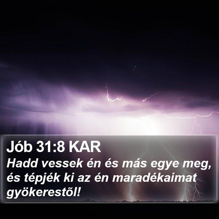 Jób 31:8 KAR Bible Study