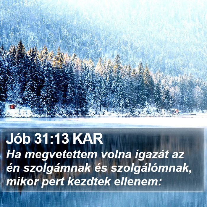 Jób 31:13 KAR Bible Study