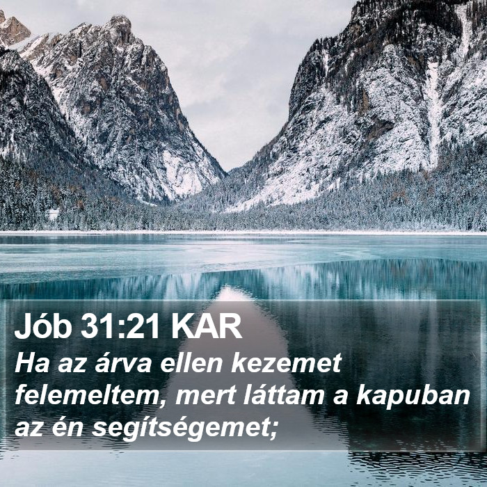 Jób 31:21 KAR Bible Study