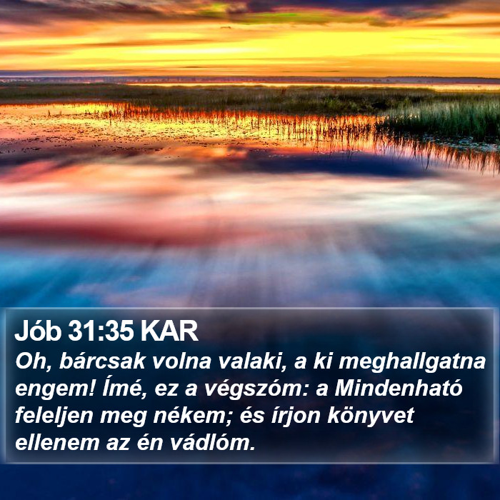 Jób 31:35 KAR Bible Study