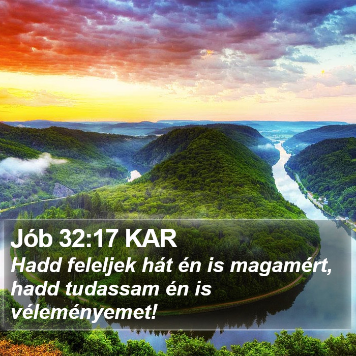 Jób 32:17 KAR Bible Study