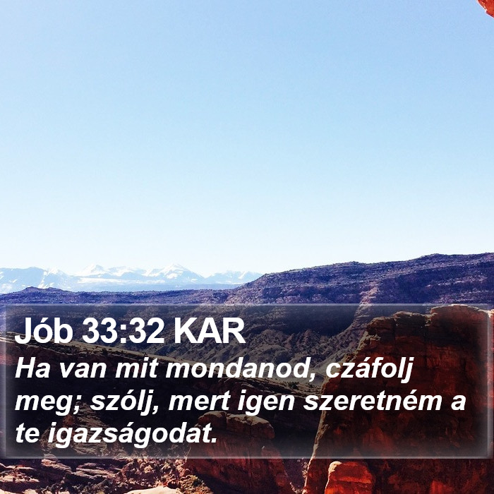 Jób 33:32 KAR Bible Study