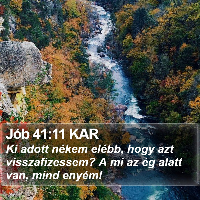 Jób 41:11 KAR Bible Study