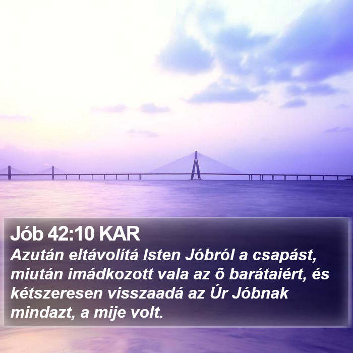 Jób 42:10 KAR Bible Study