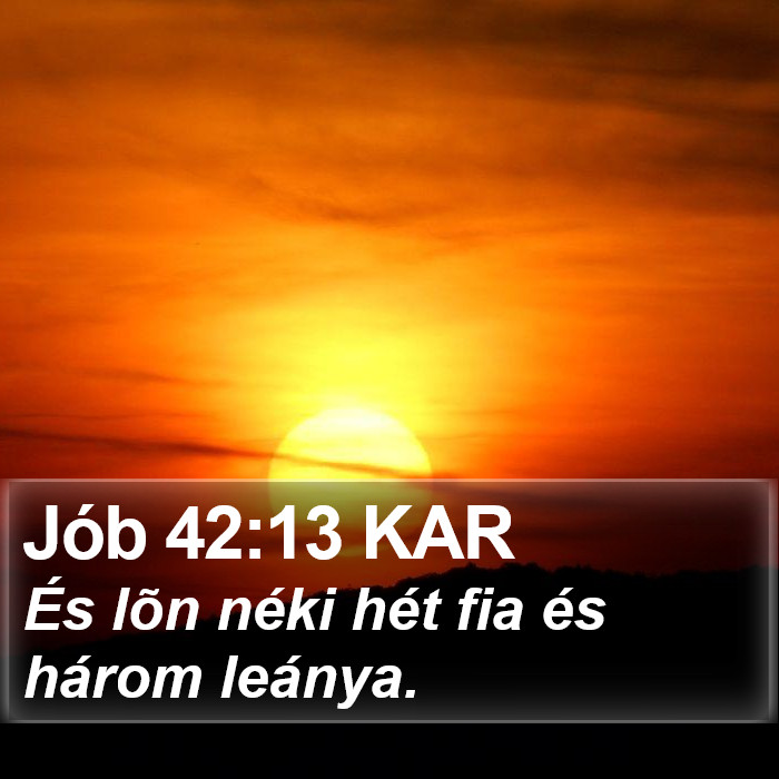 Jób 42:13 KAR Bible Study