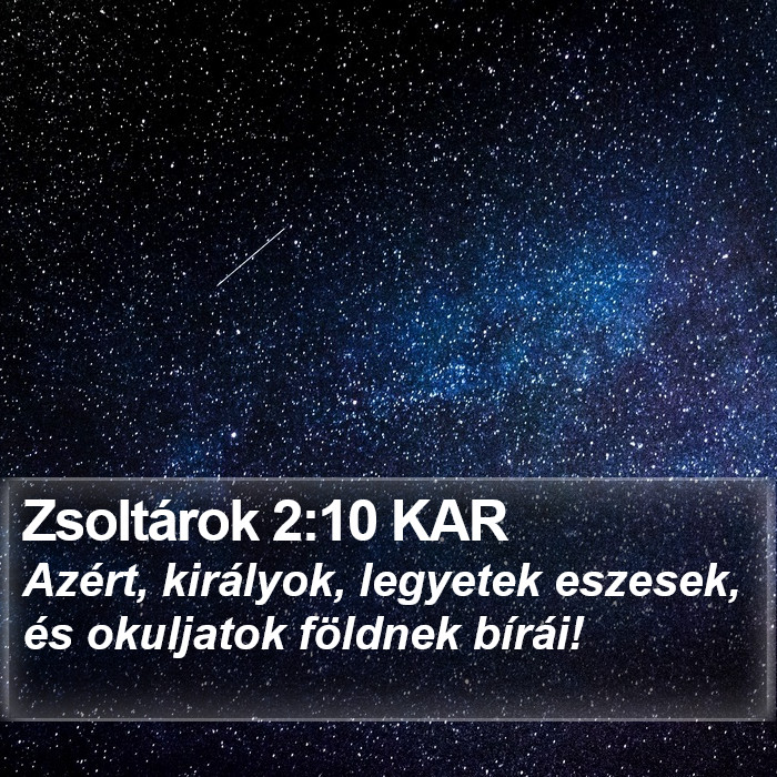 Zsoltárok 2:10 KAR Bible Study