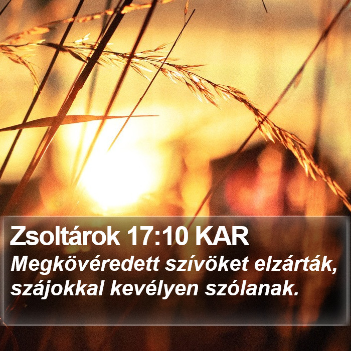 Zsoltárok 17:10 KAR Bible Study