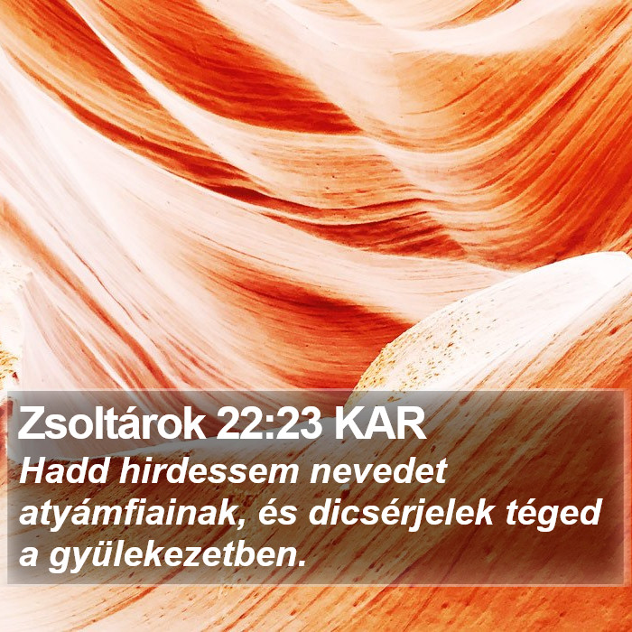 Zsoltárok 22:23 KAR Bible Study