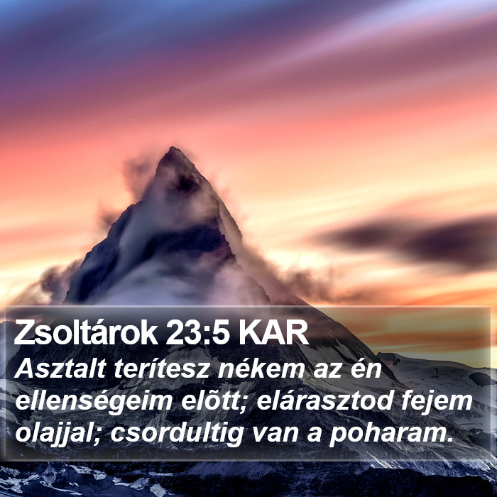 Zsoltárok 23:5 KAR Bible Study