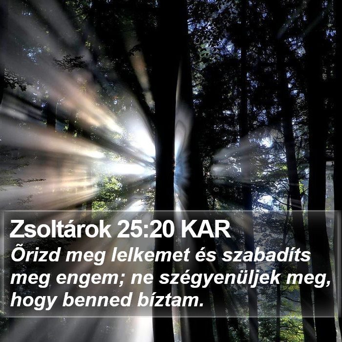 Zsoltárok 25:20 KAR Bible Study