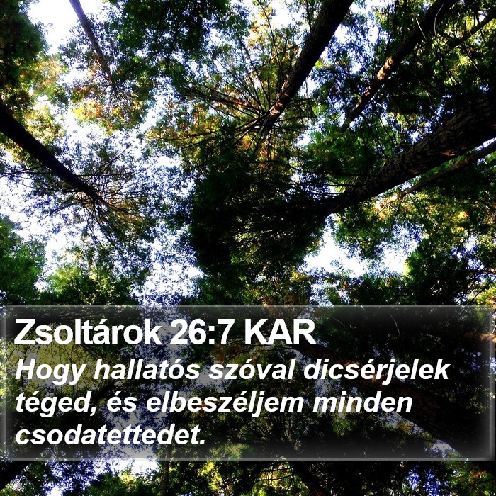 Zsoltárok 26:7 KAR Bible Study