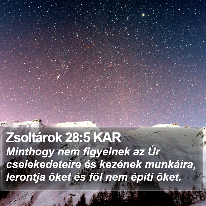 Zsoltárok 28:5 KAR Bible Study