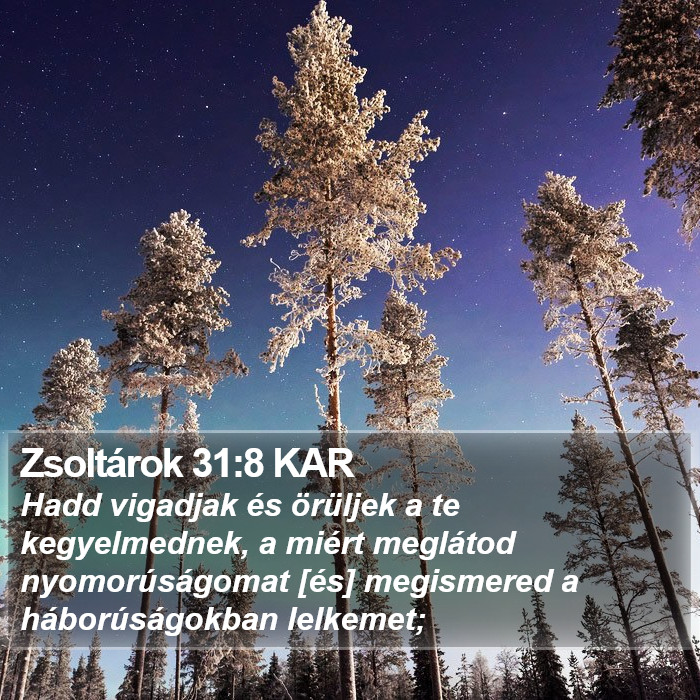 Zsoltárok 31:8 KAR Bible Study