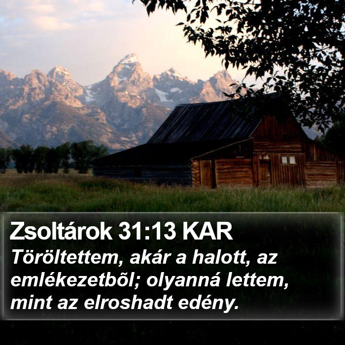 Zsoltárok 31:13 KAR Bible Study