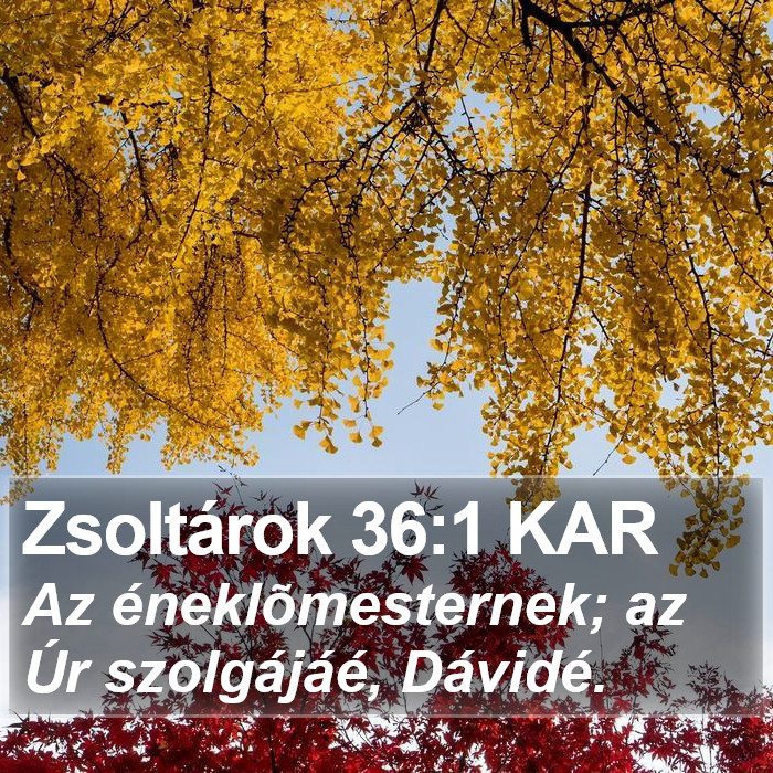 Zsoltárok 36:1 KAR Bible Study