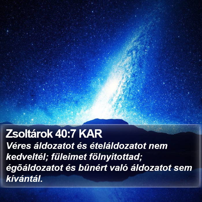 Zsoltárok 40:7 KAR Bible Study