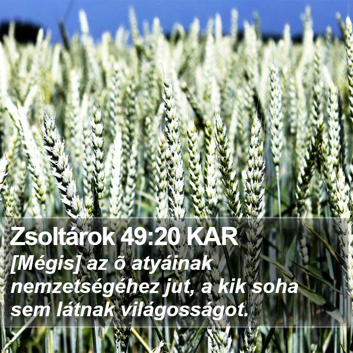 Zsoltárok 49:20 KAR Bible Study