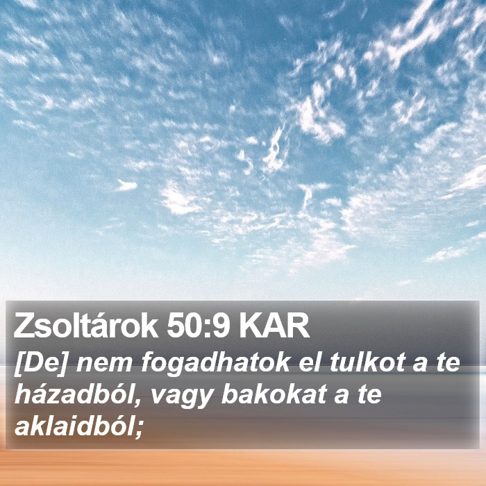 Zsoltárok 50:9 KAR Bible Study