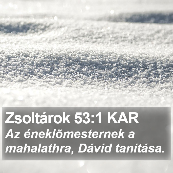 Zsoltárok 53:1 KAR Bible Study