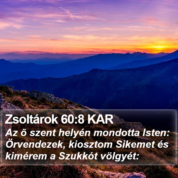 Zsoltárok 60:8 KAR Bible Study