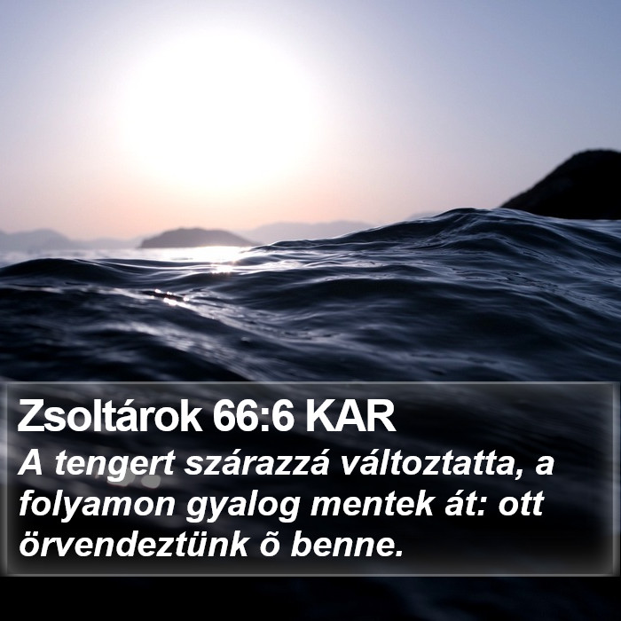 Zsoltárok 66:6 KAR Bible Study