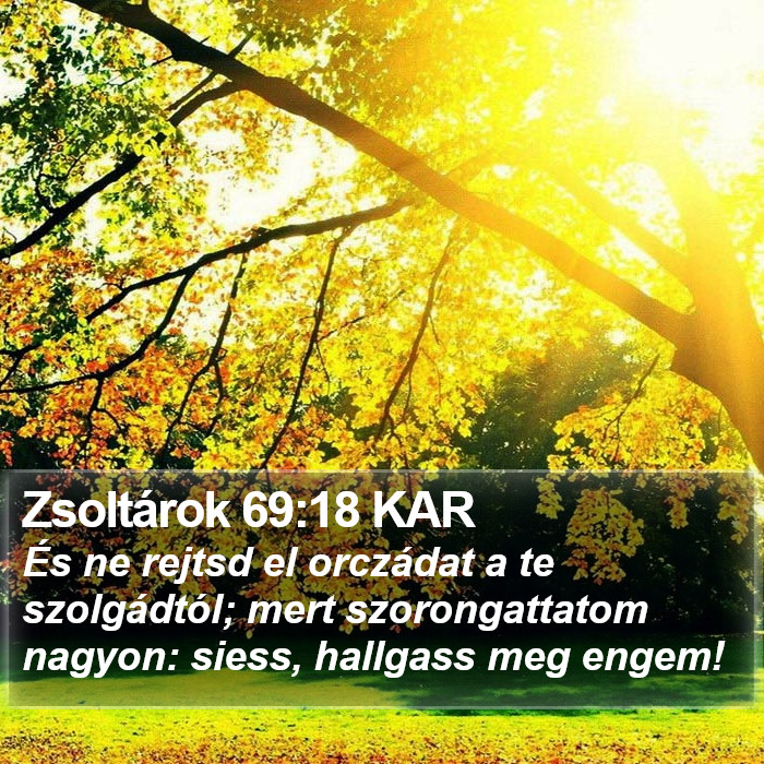 Zsoltárok 69:18 KAR Bible Study