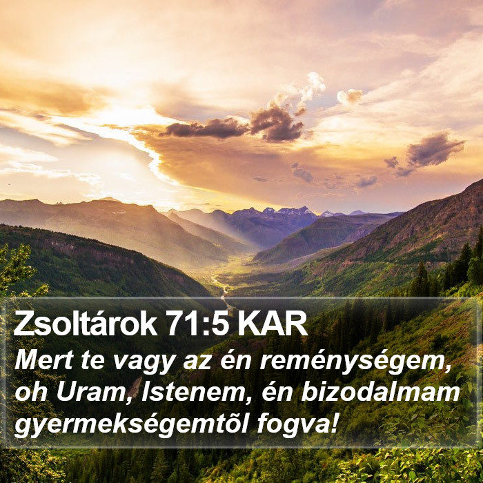 Zsoltárok 71:5 KAR Bible Study