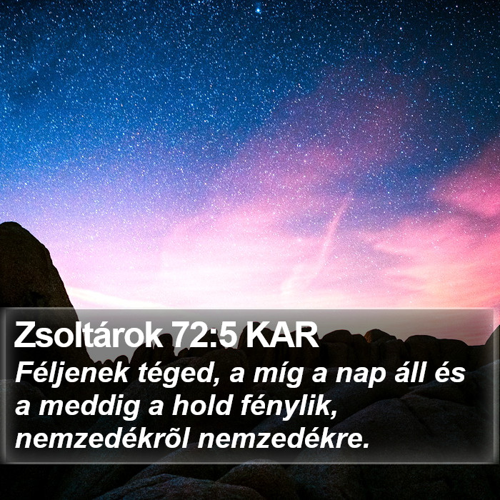 Zsoltárok 72:5 KAR Bible Study