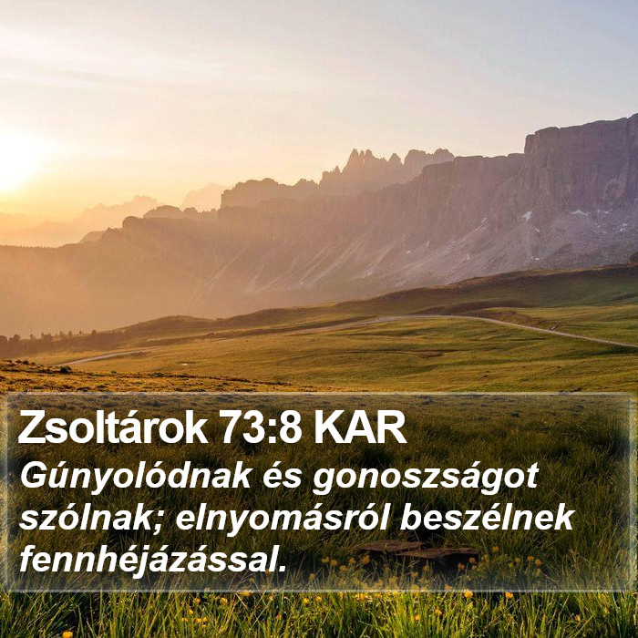 Zsoltárok 73:8 KAR Bible Study