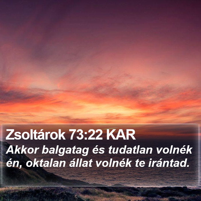 Zsoltárok 73:22 KAR Bible Study