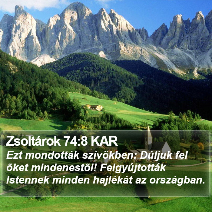 Zsoltárok 74:8 KAR Bible Study