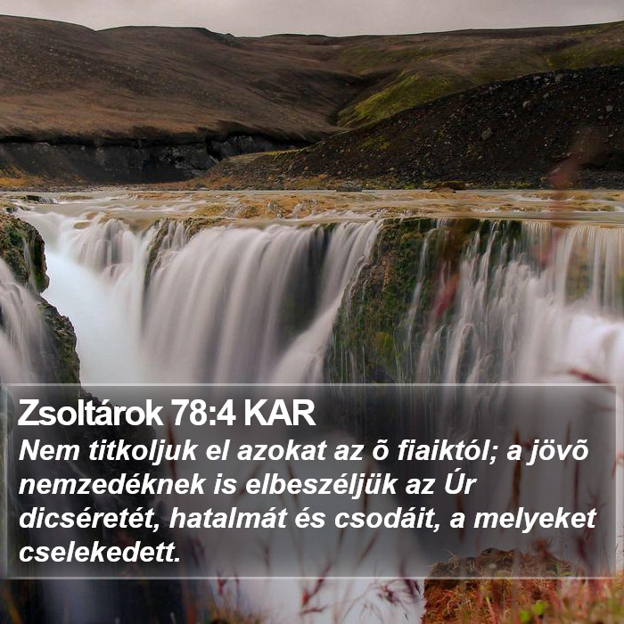 Zsoltárok 78:4 KAR Bible Study