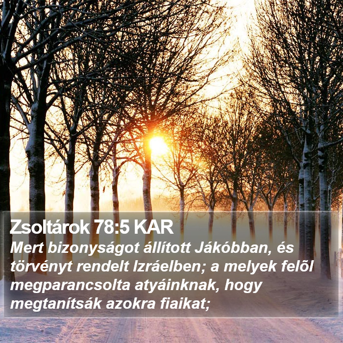 Zsoltárok 78:5 KAR Bible Study