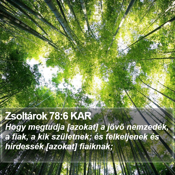 Zsoltárok 78:6 KAR Bible Study