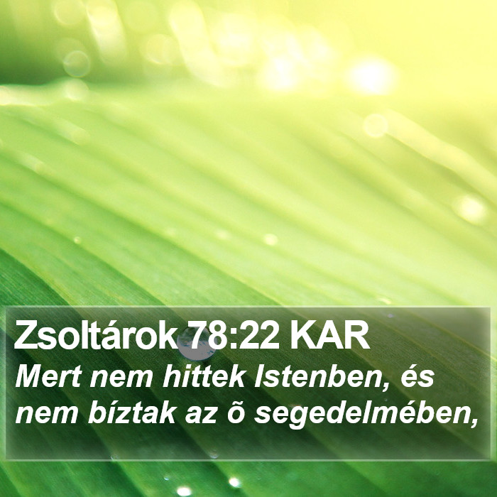 Zsoltárok 78:22 KAR Bible Study