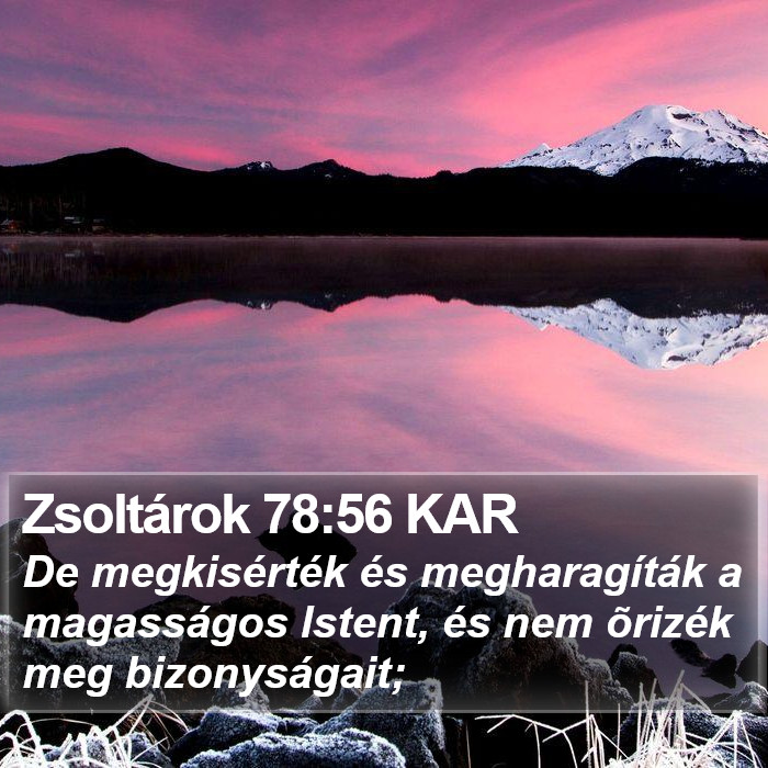 Zsoltárok 78:56 KAR Bible Study