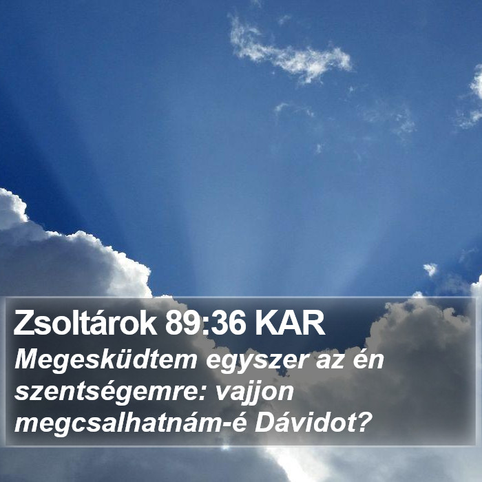 Zsoltárok 89:36 KAR Bible Study