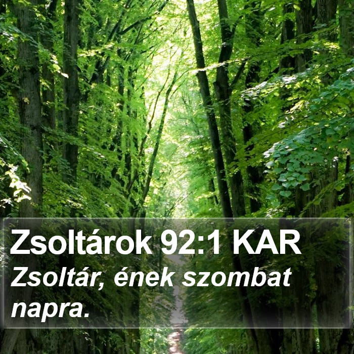 Zsoltárok 92:1 KAR Bible Study