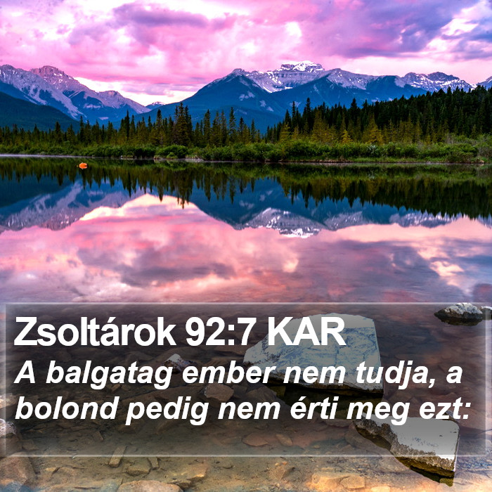 Zsoltárok 92:7 KAR Bible Study