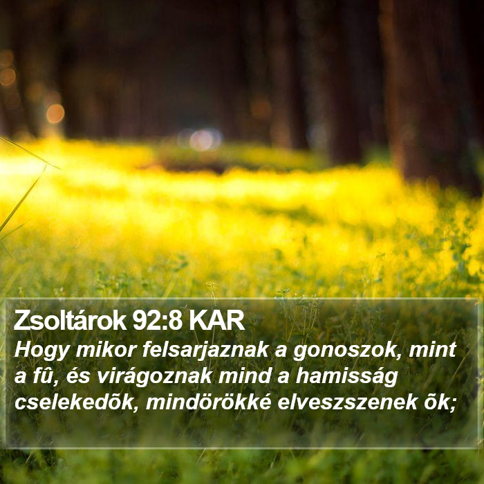 Zsoltárok 92:8 KAR Bible Study