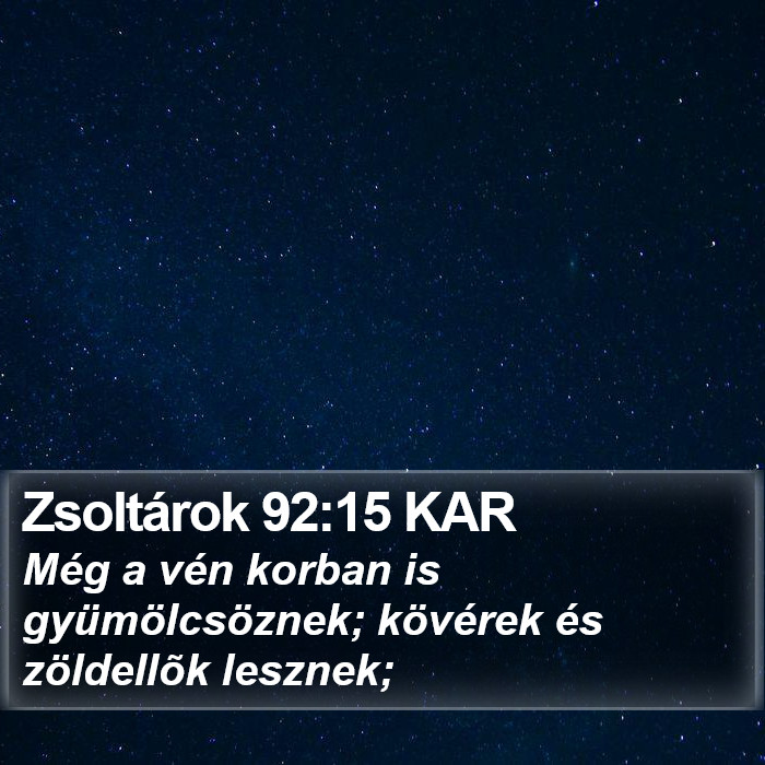 Zsoltárok 92:15 KAR Bible Study