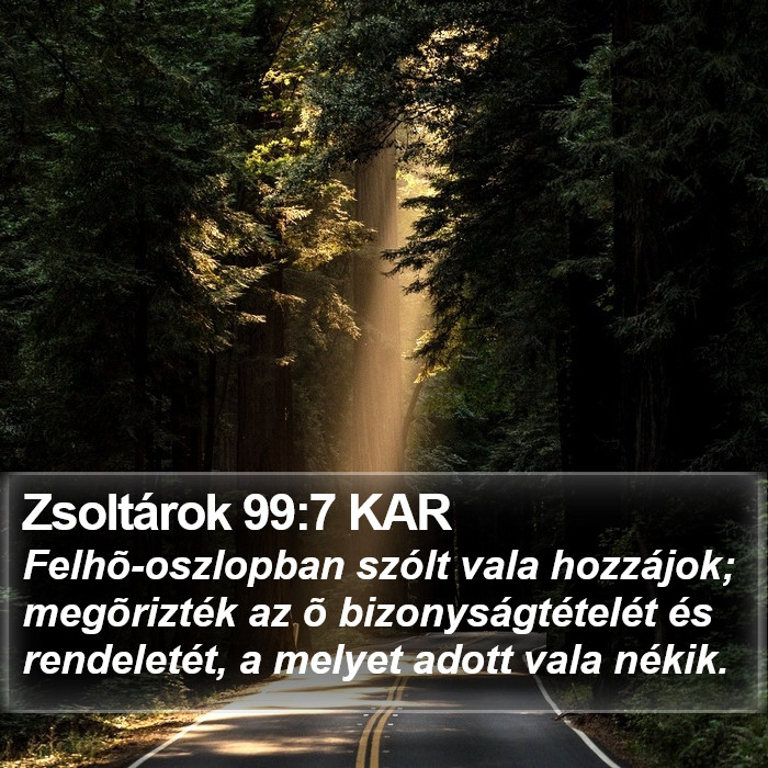 Zsoltárok 99:7 KAR Bible Study