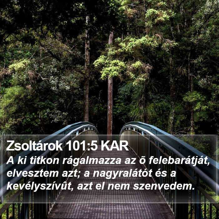 Zsoltárok 101:5 KAR Bible Study